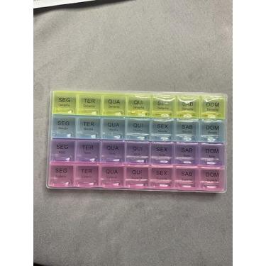 Imagem de Genérico Organizador de Comprimidos Semanal, Branco, 7 Compartimentos, Plástico, 10 x 10 x 2.5 cm, Porta Remédios Hexagonal