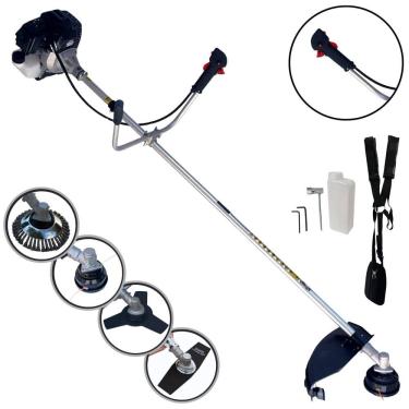 Imagem de Roçadeira Multifuncional RT43LB25A Toyama À Gasolina 43cc 1,7HP Alta Rotação Com Carretel de Nylon + Faca 2 Pontas + Faca 3 Pontas + Escova 38 Cerdas
