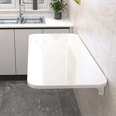 Imagem de Mesa dobrável montada na parede, mesa flutuante dobrável para economizar espaço, mesa dobrável flutuante, mesa flutuante montada na parede para estudo, quarto, banheiro ou lavanderia
