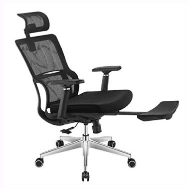 Imagem de Cadeira de escritório, cadeira de jogos, cadeira de computador, cadeira de escritório ergonômica, cadeira de trabalho giratória para computador de escritório com enchimento lombar e apoios de braço