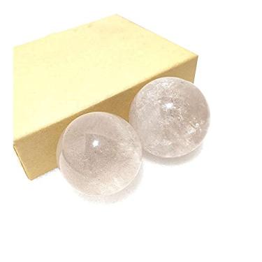 Imagem de ASPROD Belo cristal natural cristais quartzo transparente esfera de quartzo pedra Reiki bola quarto casa decoração de aquário pedras preciosas primárias e minerais (tamanho: 6-6,5 cm)