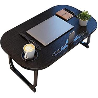 Imagem de Mesa de cama de laptop ajustável para mesa dobrável para café da manhã bandeja de café para notebook suporte de leitura
