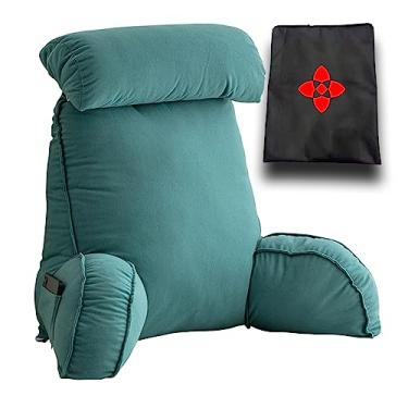 Imagem de Almofada grande de descanso de encosto para adultos, almofada de suporte lombar para aliviar a dor, almofada de abraço, almofada de cabeceira, travesseiro de leitura para ler jogos, assistir TV 75 ×