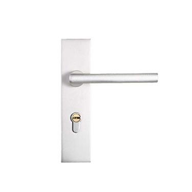Imagem de Maçanetas de porta de alumínio com fechadura e chave, conjunto de fechadura de maçaneta anti-roubo, fechadura de porta dividida silenciosa para porta de quarto de quarto de escritório em casa
