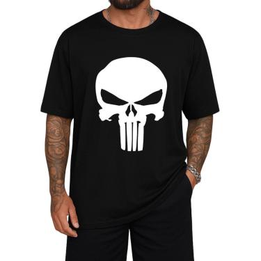 Imagem de Camiseta Oversized Justiceiro Streetwear Algodão Casual-Masculino