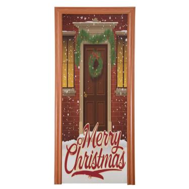 Imagem de Blueangle Capa de porta de guirlanda de Natal elástica - Faixa de porta frontal de tecido elástico para Natal, decoração de festa em casa ao ar livre (734)