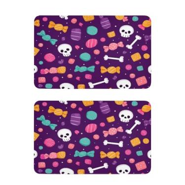 Imagem de Blueangle Conjunto de 2 ímãs de geladeira com estampa de doces e crânios - Ímãs de geladeira decorativos engraçados - Seguro para lava-louças e decoração magnética durável (564)
