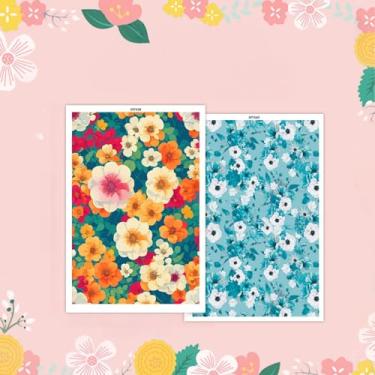 Imagem de Papel de transferência para argila de polímero, 2 designs, 4 peças, papel de transferência de argila de flores para brincos de argila de polímero, joias de argila para pintura a óleo