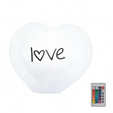Imagem de Luminária Coração Love Stylo LED, Decorativa, Plástico Polietileno, Bivolt, 27 x 22 x 16 cm, Luz Difusa para Quarto e Escritório