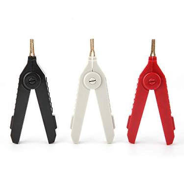 Imagem de Garosa P2004 3 Peças de Clipes de jacaré Banhados a Ouro, Clipes de Teste de Cobre Kelvin Com Design de Dentes de Serra para Testes de Bateria, 32A 1000V