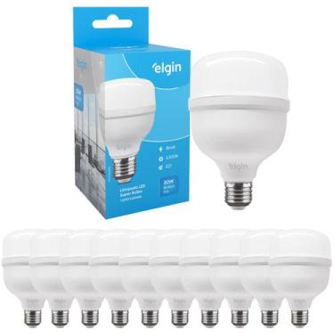 Imagem de Kit 10 Lâmpadas Led Super Bulbo 20w Alta Potência Bivolt Branco Frio -