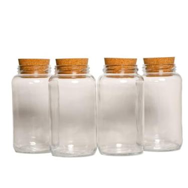 Imagem de Kit Pote de Vidro com Tampa Rolha 830ml | Armazenamento | Mantimentos(4 Potes com Rolha)