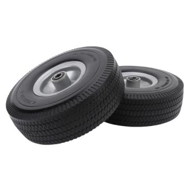 Imagem de Tbest Pneu de Borracha Sólida de 10 Polegadas, Pneus de Substituição à Prova de Furos para Serviço Pesado Com Rolamentos 5/8 para Carrinho de Mão, Caminhão de Mão, Geradores de