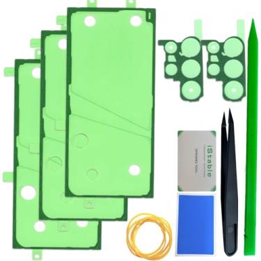 Imagem de iStable Fita adesiva de capa traseira compatível com Samsung Galaxy S23 Ultra Traseira Porta de Bateria Substituição Adesivos Tiras SM-S918B/DS, SM-S918U (pacote com 3)