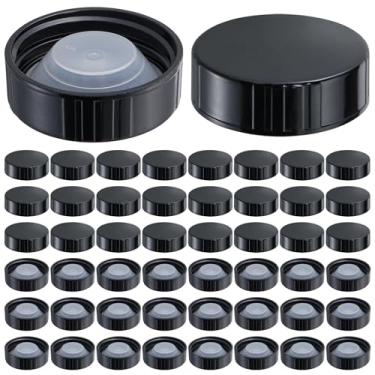 Imagem de ZEAYEA 50 tampas de rosca de vedação de poliéster de 38 mm, tampas de plástico para Growler servem na maioria dos jarros de Growler de 1/2 e 1 galão, tampas de substituição herméticas para fabricação
