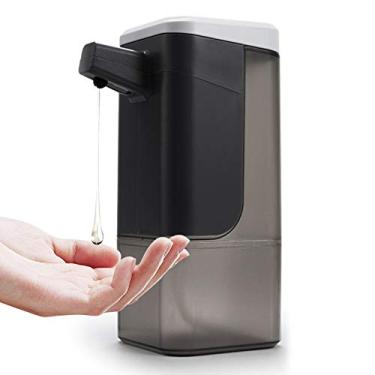 Imagem de Dispenser de Sabão Automático 600mL com Sensor Movimento Sem Toque Operado por Bateria para Mesa ou Parede Sanitário Espuma Gotejamento Indicador LED Saída Líquido Ajustável Container Transparente Lar