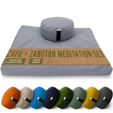Imagem de Bean Products Conjunto de almofadas de meditação - Almofadas de meditação Zafu e Zabuton para sentar no chão, almofada de ioga, almofada de ioga de algodão, almofada de oração zen para ajoelhar -