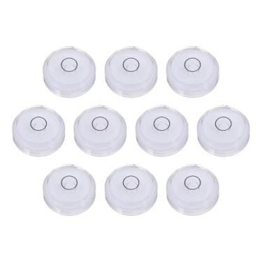 Imagem de PATIKIL 10 peças de nível de bolha redonda 30 x 10 mm mini circular Bullseye Spirit Levels ferramentas de layout para nivelar câmera tripé telescópio oficina toca-discos quadro de fotos, branco