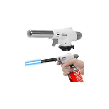 Imagem de Maçarico Culinário com Acendimento Automático, Regulagem de Chama, Recarregável, 17cm, para Caramelizar e Gratinar