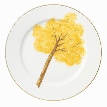 Imagem de Cerâmica Ypê com Filete de Ouro Scallla (Amarelo, Prato Raso 6un)