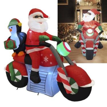 Imagem de Papai Noel Inflavel Moto Pinguim Natal Natalino Decoraçao Shopping Loj