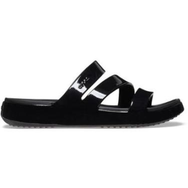 Imagem de Sandália Crocs Getaway Patents Strappy Sandal Black-Unissex