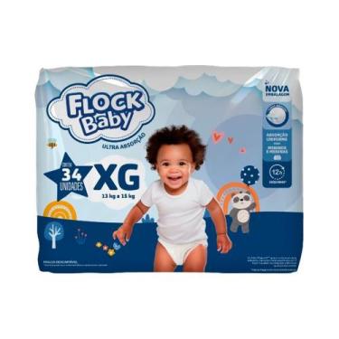 Imagem de Fralda Descartável Flock Baby Ultra Absorção XG 34 Unidades