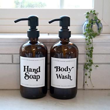Imagem de Chaumiere Etiquetas vintage de sabonete para garrafas, adesivos à prova d'água, sabonete para as mãos, sabonete, xampu, etiquetas de sabonete líquido para garrafas de plástico e vidro âmbar - Pacote