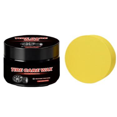Imagem de Brilho de pneu, pasta de curativo de roda de 50 g - creme de detalhes de pneus | para carro, veículo, automotivo, SUV, sedan, caminhão, garagem, oficina ao ar livre