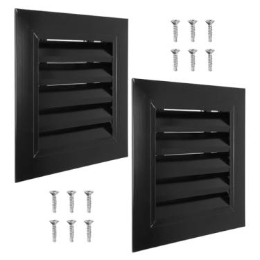 Imagem de PATIKIL Ventilação de 25 x 25 cm, 2 peças de ventilação de galpão de parede de liga de alumínio grade de ar quadrada com filtro inoxidável para teto de garagem no sótão da casa, tamanho da abertura do