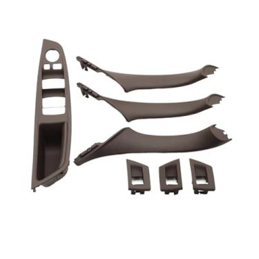 Imagem de Compatível para BMW Série 5 F10 F11 523i 525i 528i 530i LHD RHD Bege Preto Marrom Oyster Porta interna do carro Apoio de braço dentro do conjunto de maçaneta de tração(LHD Moka)