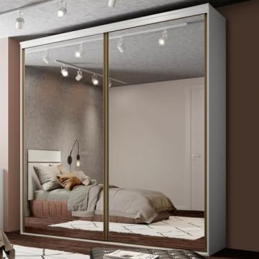 Imagem de Guarda-roupa Casal 2,07cm 2 portas c/Espelho Luminum Semi Brilho-belmax - Branco