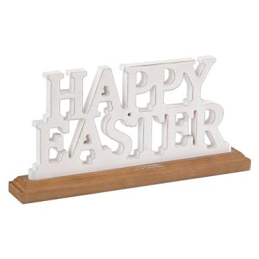 Imagem de Sintosin Placa De Páscoa Feliz Fazenda 13 Polegadas, Decoração Rústica Branca Envelhecida Feita À Mão Para Ambientes Internos, Madeira Bandeja Em Camadas, Sala Estar, Mesa Entrada, Primavera