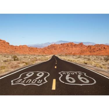 Imagem de Route 66 Background National Scenic Desert Byway Road Backdrop for Road Trip Party Background Travel Theme Birthday Banner Men Kids Photo-Shoot Artístico Retrato Fundo 2,7 x 1,8 m