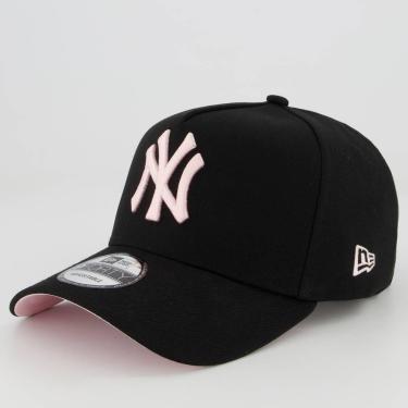 Imagem de Boné New Era MLB New York Yankees 940 Flag Preto e Rosa-Unissex