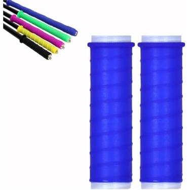 Imagem de Cold Shrink Handle Wrap, 4.7/6.7in Cold Shrink Handle Wrap with Non Slip Texture, Convenient Practical Silicone Bat Grip Tube for Fishing Rods, Rackets and Hand Tools(Blue,L" 6.7" D: 1.57")