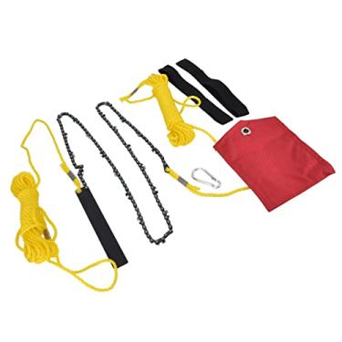 Imagem de GLOGLOW Serra de Corrente de Corda Manual de 48 Polegadas, Aço Manganês 65, Punho Confortável, Design Dobrável, Ferramenta Portátil para Acampamento Ao Ar Livre e Poda de árvores