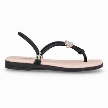 Imagem de Sandália Rasteira Piccadilly 513039 Feminina - Preto-Feminino