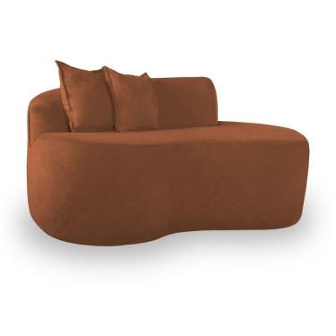 Imagem de Sofá Feijão De Canto Curvado Elegante 2 Lugares Bouclé Cor:bouclé Terracota