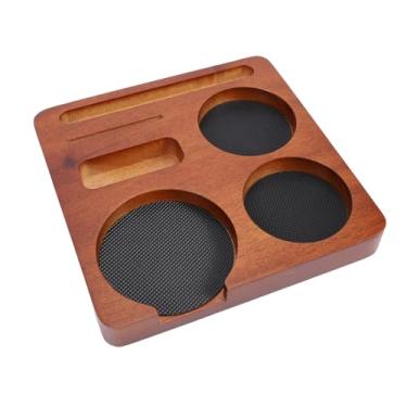 Imagem de POCREATION Estação de Compactação de café Universal, Suporte Portafilter 58mm Com Design Antiderrapante para Máquinas de café Expresso de 58mm Feitas de Madeira de Nogueira