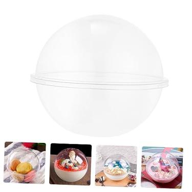 Imagem de CALLARON Caixa de bolo de plástico com 10 unidades, em forma de bola, em formato de bola, resistente e decorativa
