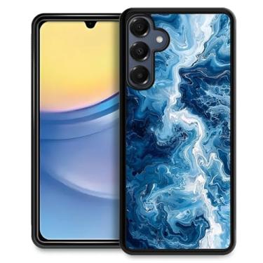 Imagem de WANKBLC Capa compatível com Samsung Galaxy A16, proteção à prova de choque para homens e mulheres antiderrapante para Samsung Galaxy A16 padrão louco abstrato vasto onda do oceano azul