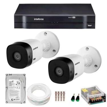 Imagem de Kit CFTV Intelbras 2 Câmeras HD 720P VHL 1120 B Infravermelho 20 m DVR
