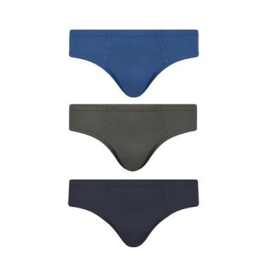 Imagem de Kit com 3 cuecas slip selene 11910-001, G, Azul