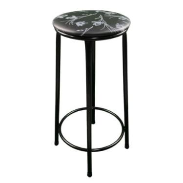 Imagem de Banco Americano Alto Cozinha Balcão Bar Area Gourmet Premium(Preto Floral)