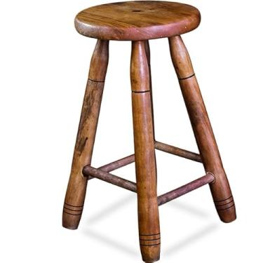 Imagem de Banco de Madeira Rústico 50cm – Tamboete Baixo para Varanda, Cozinha e Bar, Banqueta Media Resistente(SEM VERNZ)