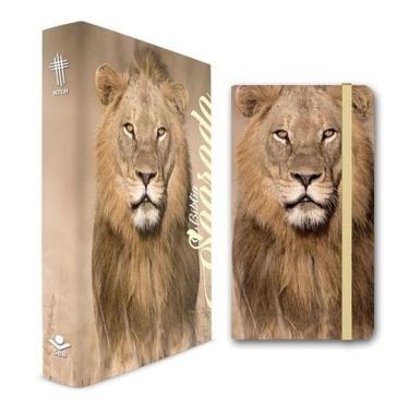 Imagem de Kit Leão no campo de trigo - Moleskine + Bíblia Brochura NAA