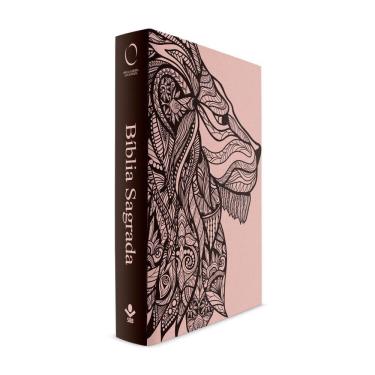 Imagem de Livro - Bíblia Leão Rosa - Capa Dura Luxo - NAA