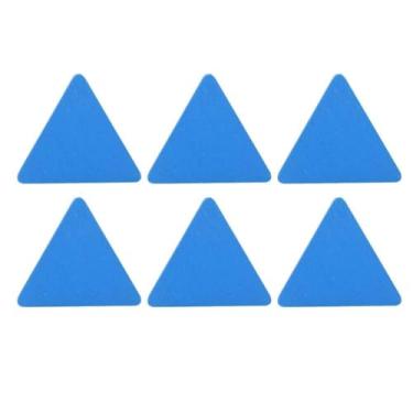 Imagem de Discos de madeira artesanato educacional diy brinquedos infantis artesanato ambiental para crianças projetos de arte e decoração de casa 50 peças corte a folheado de madeira (Triângulo 5,8 x 5 polegadas)