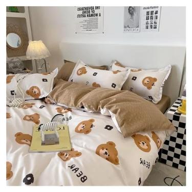 Imagem de Jogo de lençol completo e com travesseiro, conjunto de capa de edredom, roupa de cama queen size, lençóis de cama (I King 4 peças)